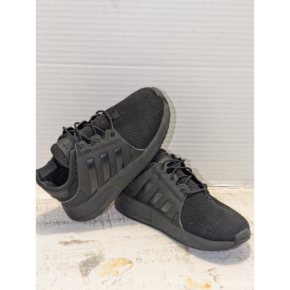 Adidas Ortholite Boys Sneakers 8K Black Fabric Lace Up Athletic Fitted Shoes